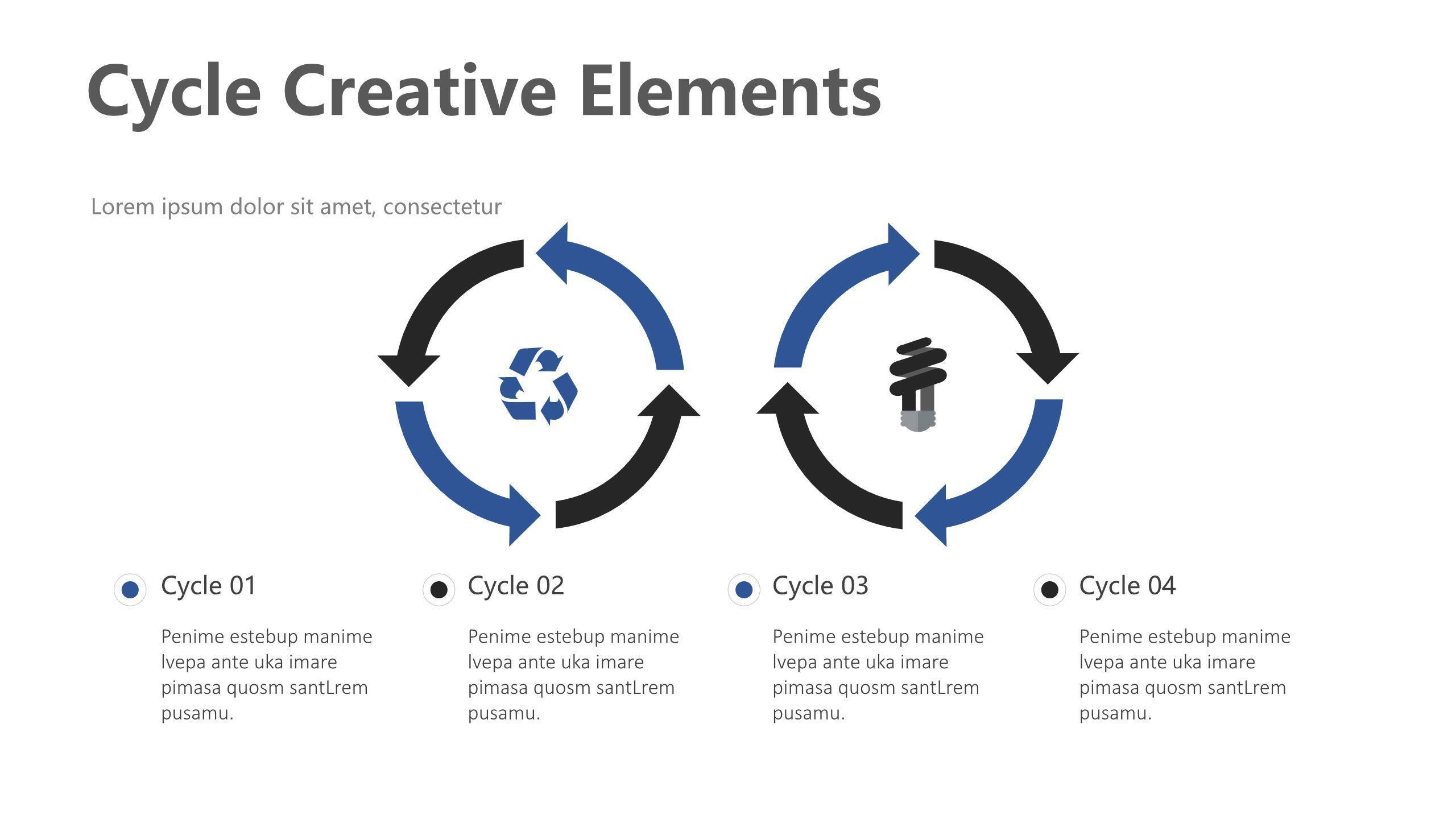 蓝黑递进并列关系PPT图表模板6