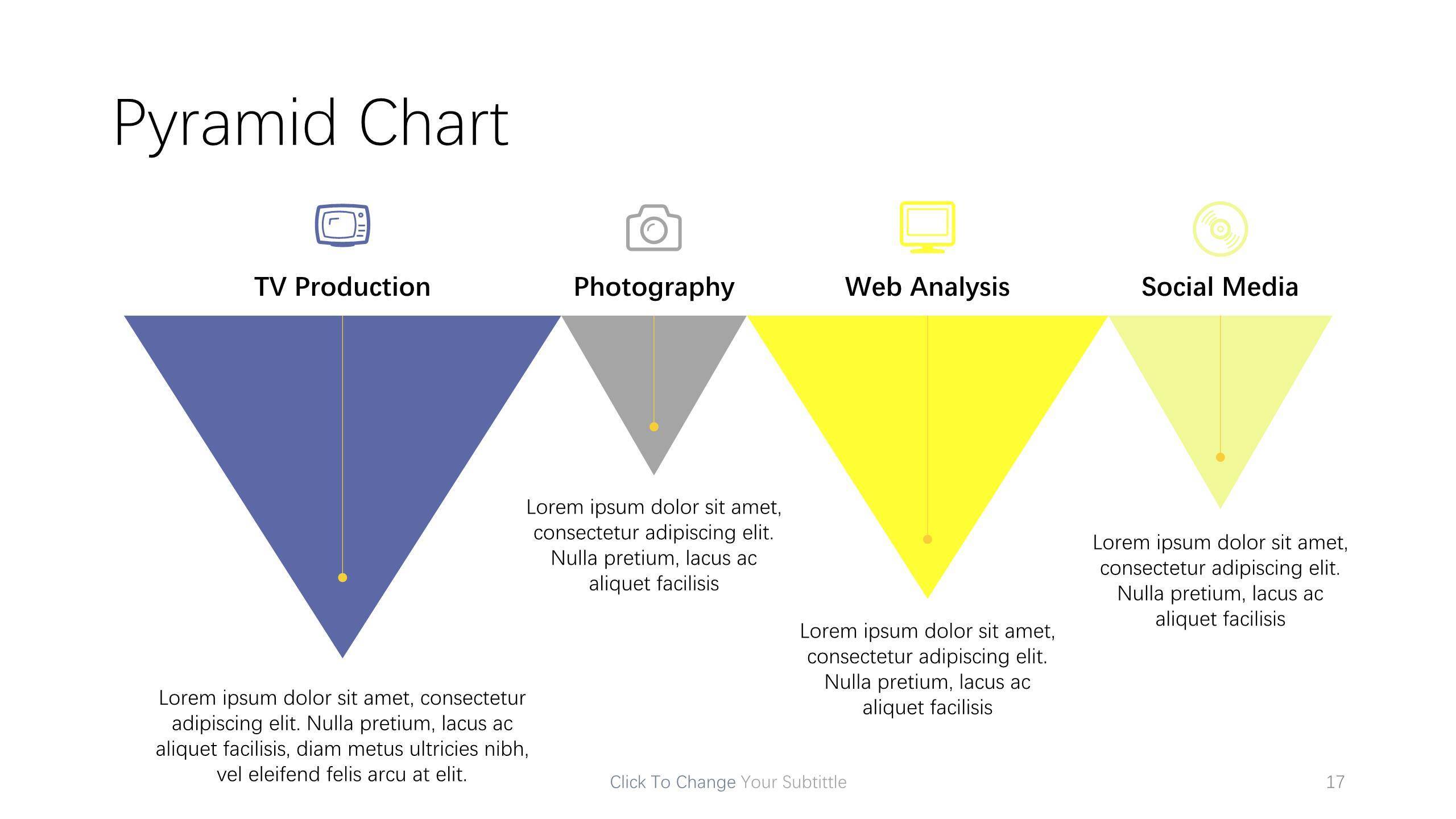 蓝黄配色递进关系PPT图表模板8