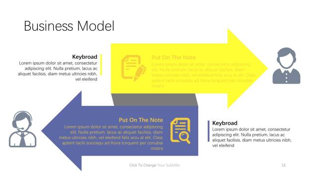 蓝黄配色递进关系PPT图表模板9