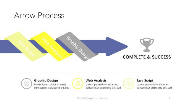 蓝黄配色递进关系PPT图表模板6