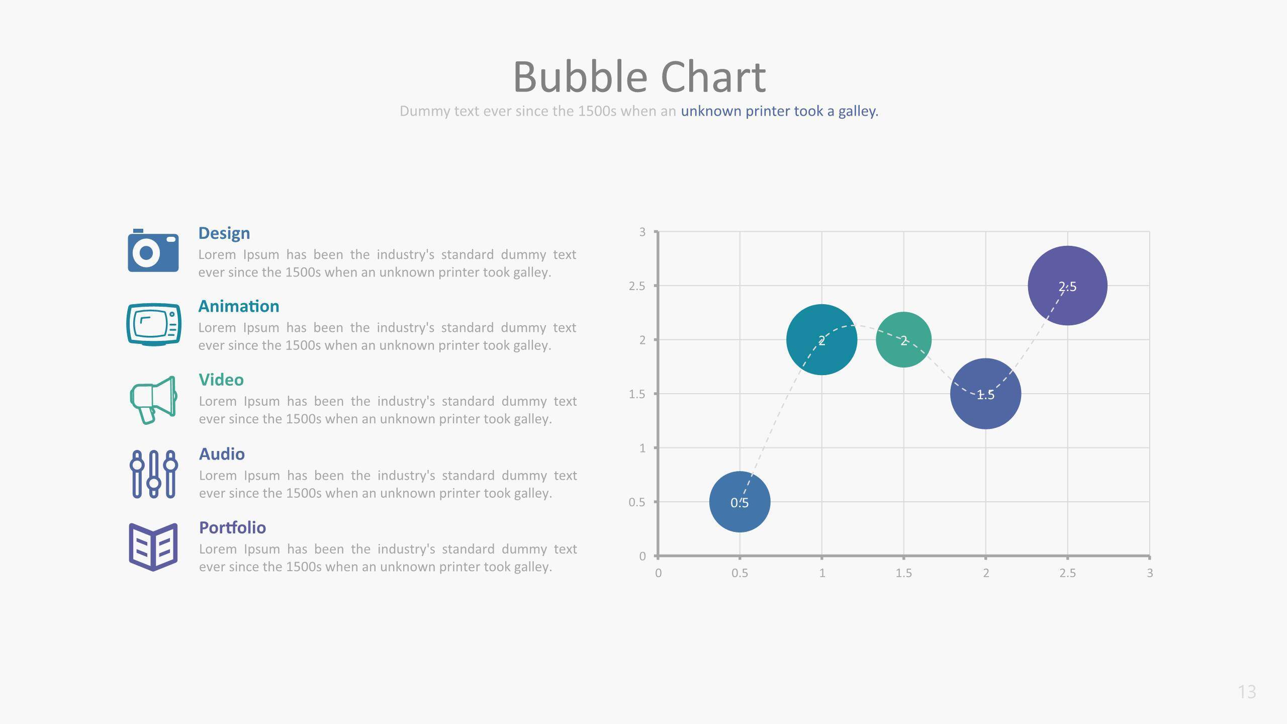 蓝绿色数据统计ppt图表模板4