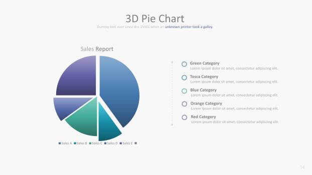 蓝绿色数据统计ppt图表模板5