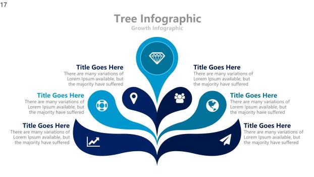 蓝色扁平化流程图PPT图表模板8