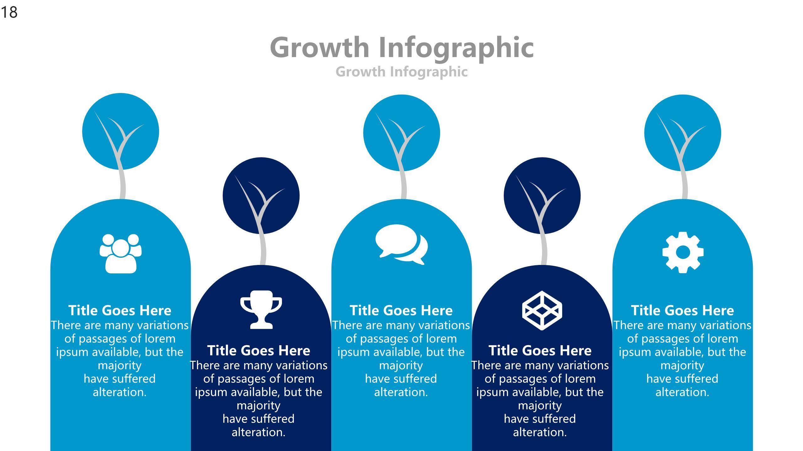 蓝色扁平化流程图PPT图表模板9