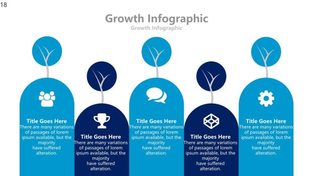 蓝色扁平化流程图PPT图表模板9