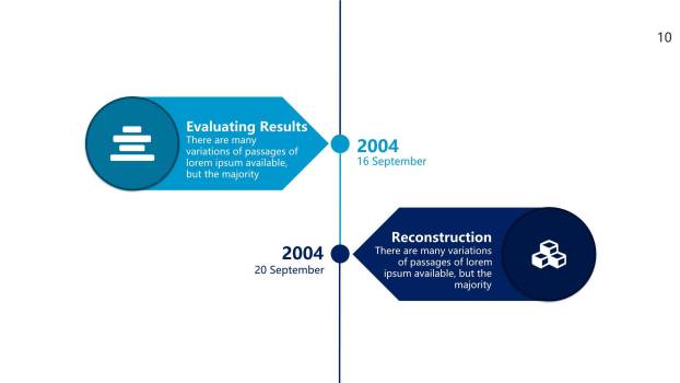蓝色扁平化流程图PPT图表模板1