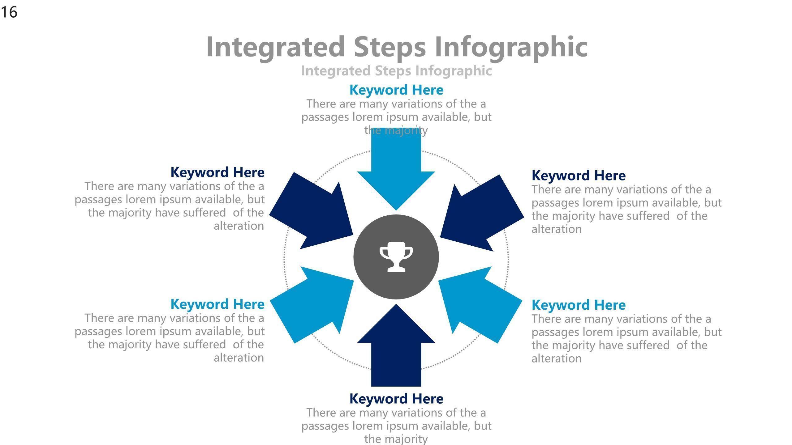 蓝色扁平化流程图PPT图表模板7
