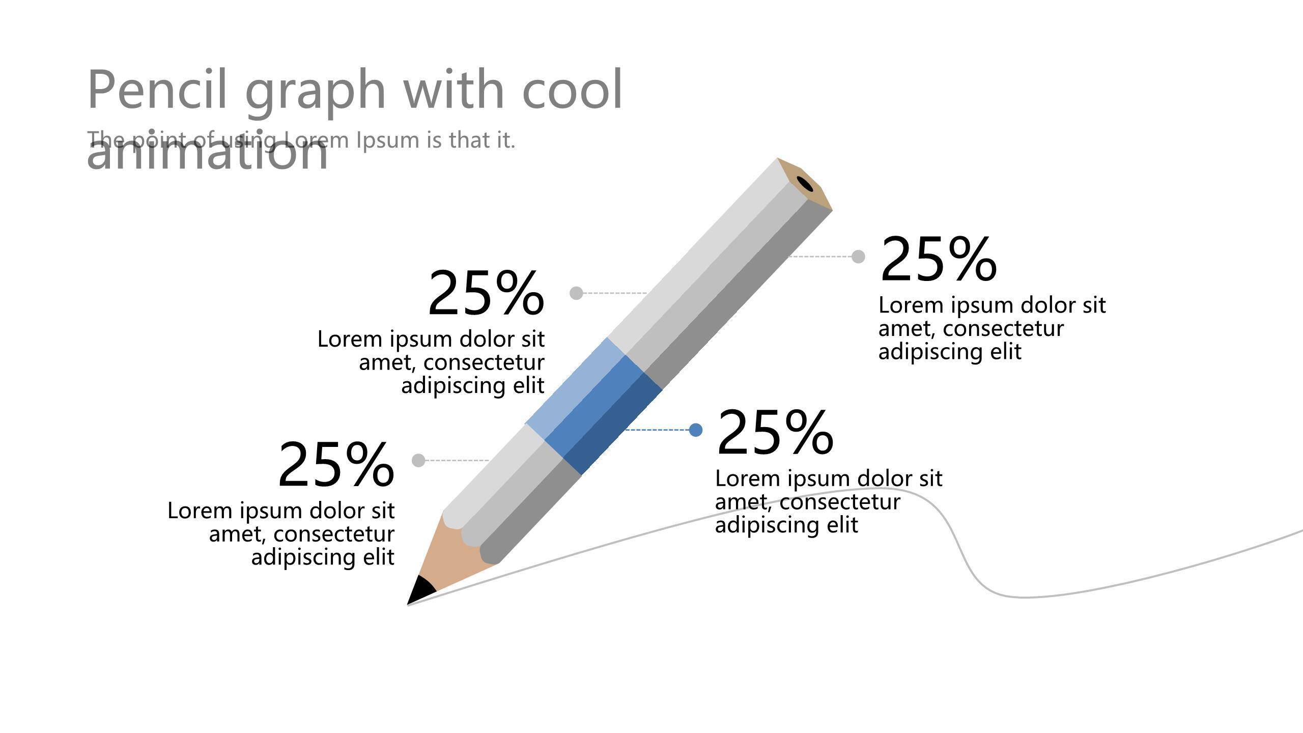 蓝色扁平人物数据PPT图表模板8