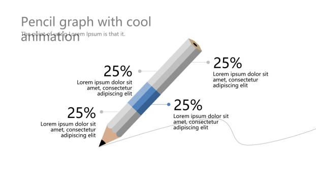 蓝色扁平人物数据PPT图表模板8