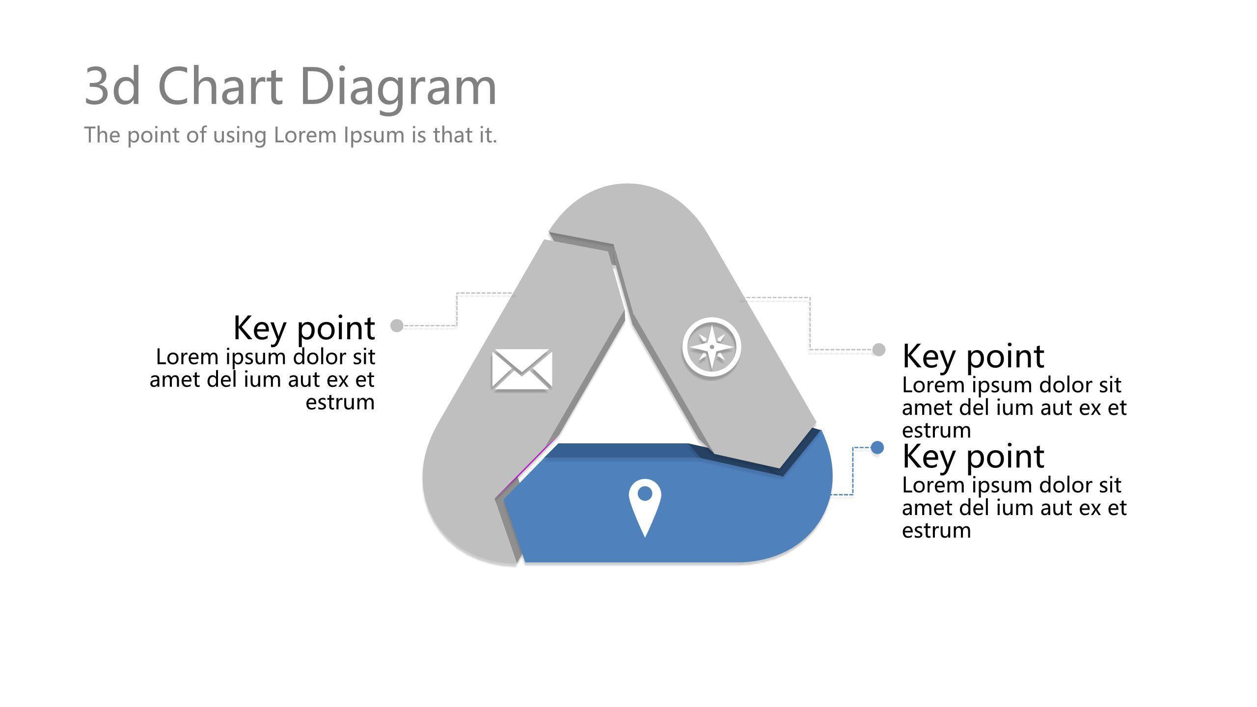 蓝色扁平人物数据PPT图表模板9