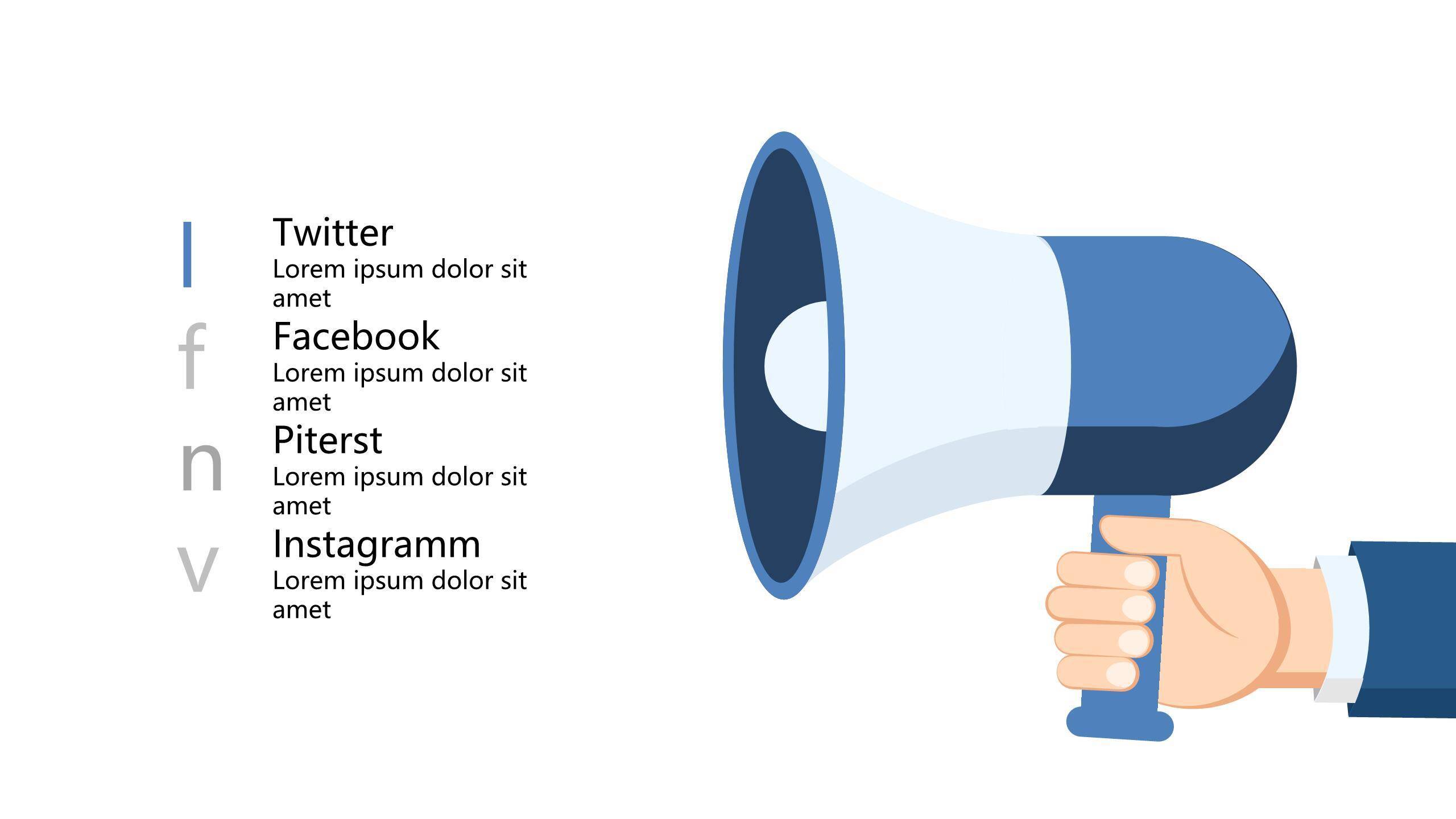 蓝色扁平人物数据PPT图表模板7