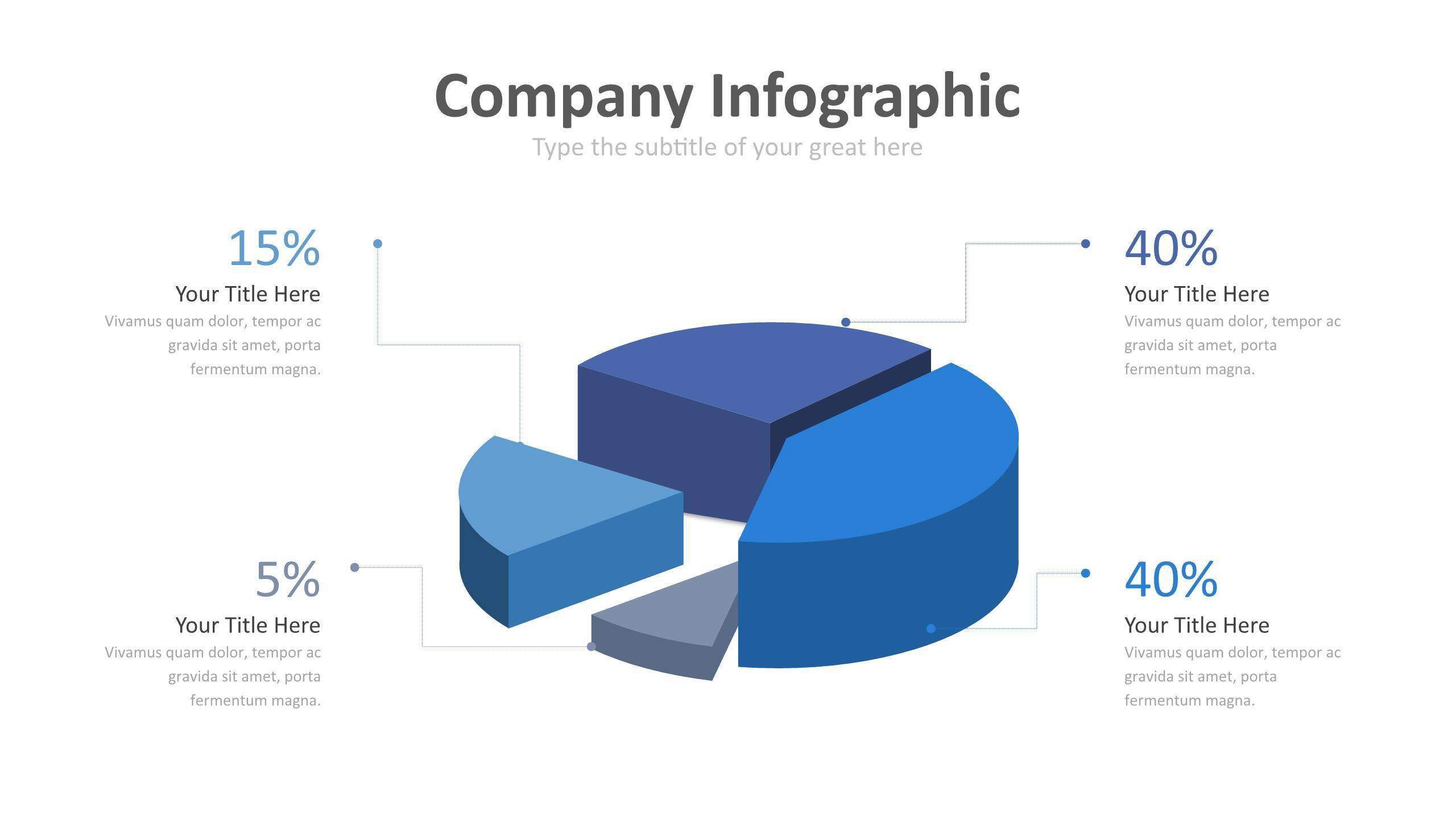蓝色齿轮商务PPT图表模板8