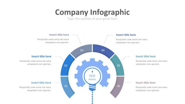 蓝色齿轮商务PPT图表模板1