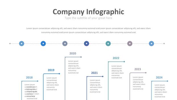 蓝色齿轮商务PPT图表模板6