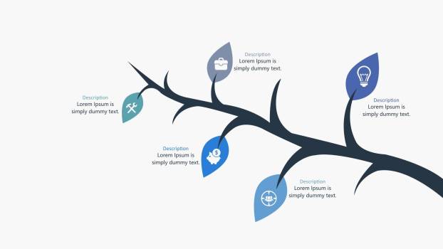 蓝色创意总分关系PPT图表模板3