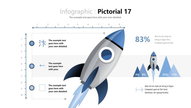 蓝色对比关系PPT图表模板9