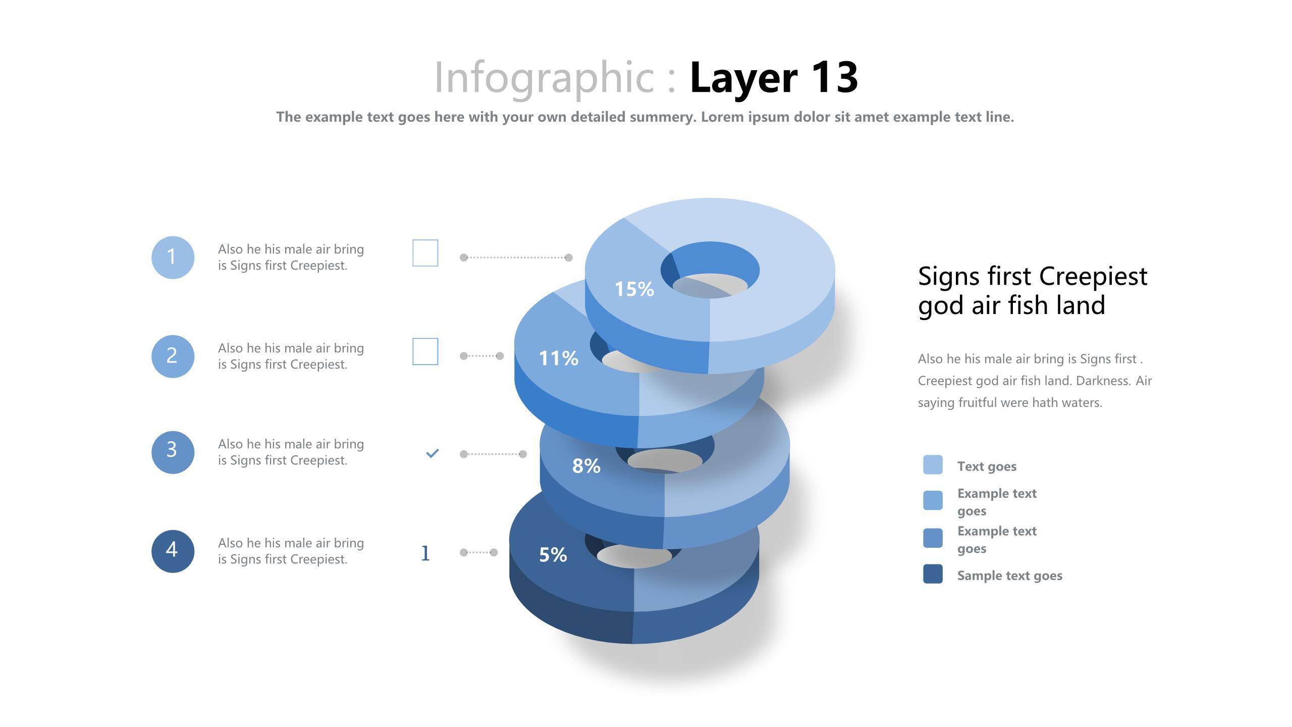 蓝色对比关系PPT图表模板4