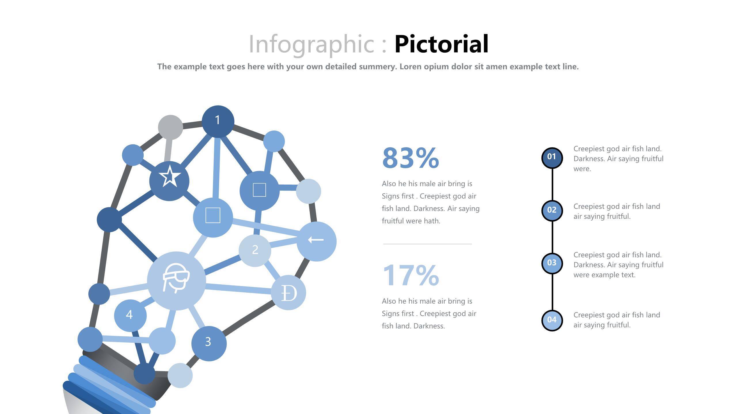 蓝色对比关系PPT图表模板5