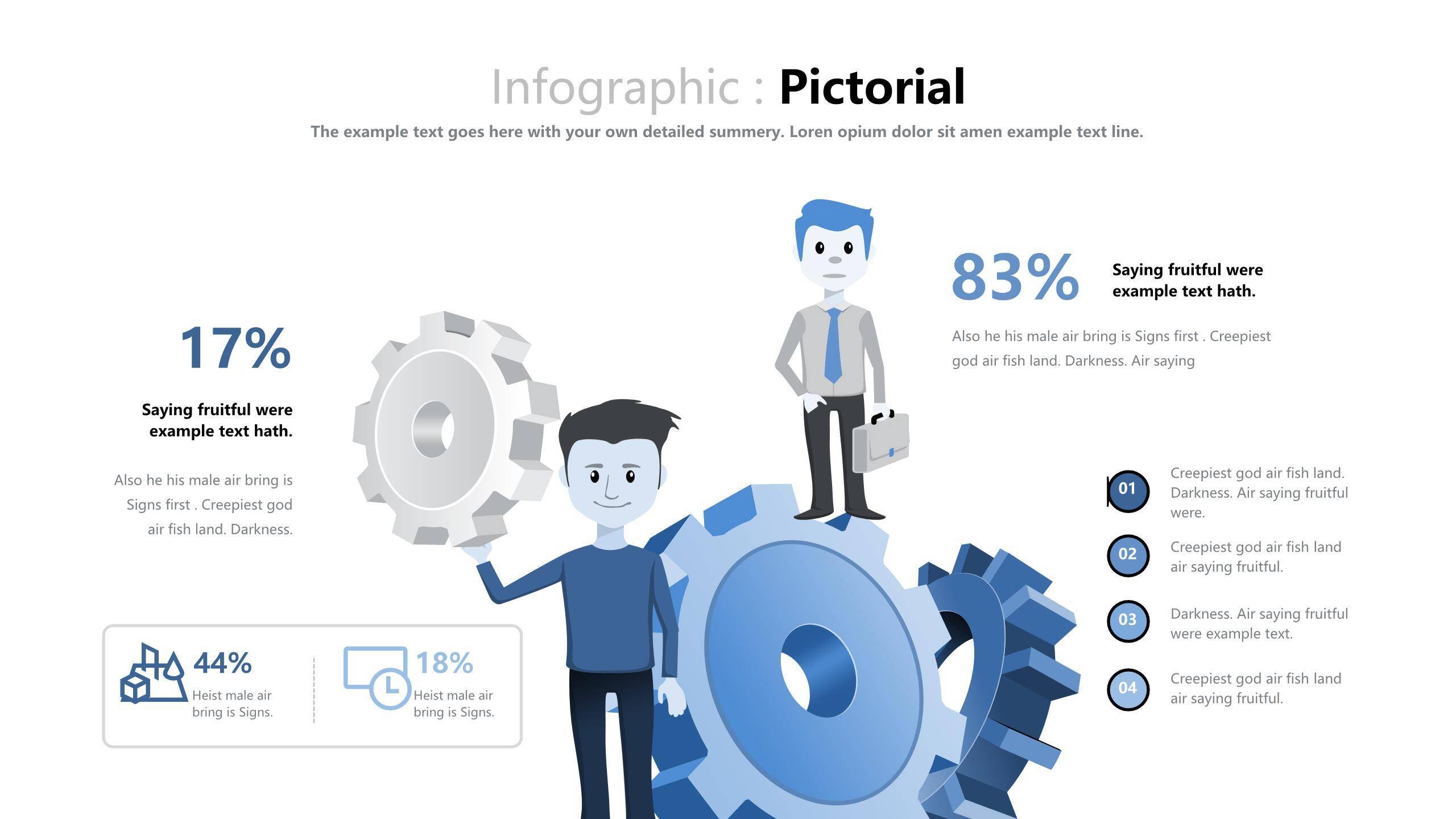 蓝色对比关系PPT图表模板6