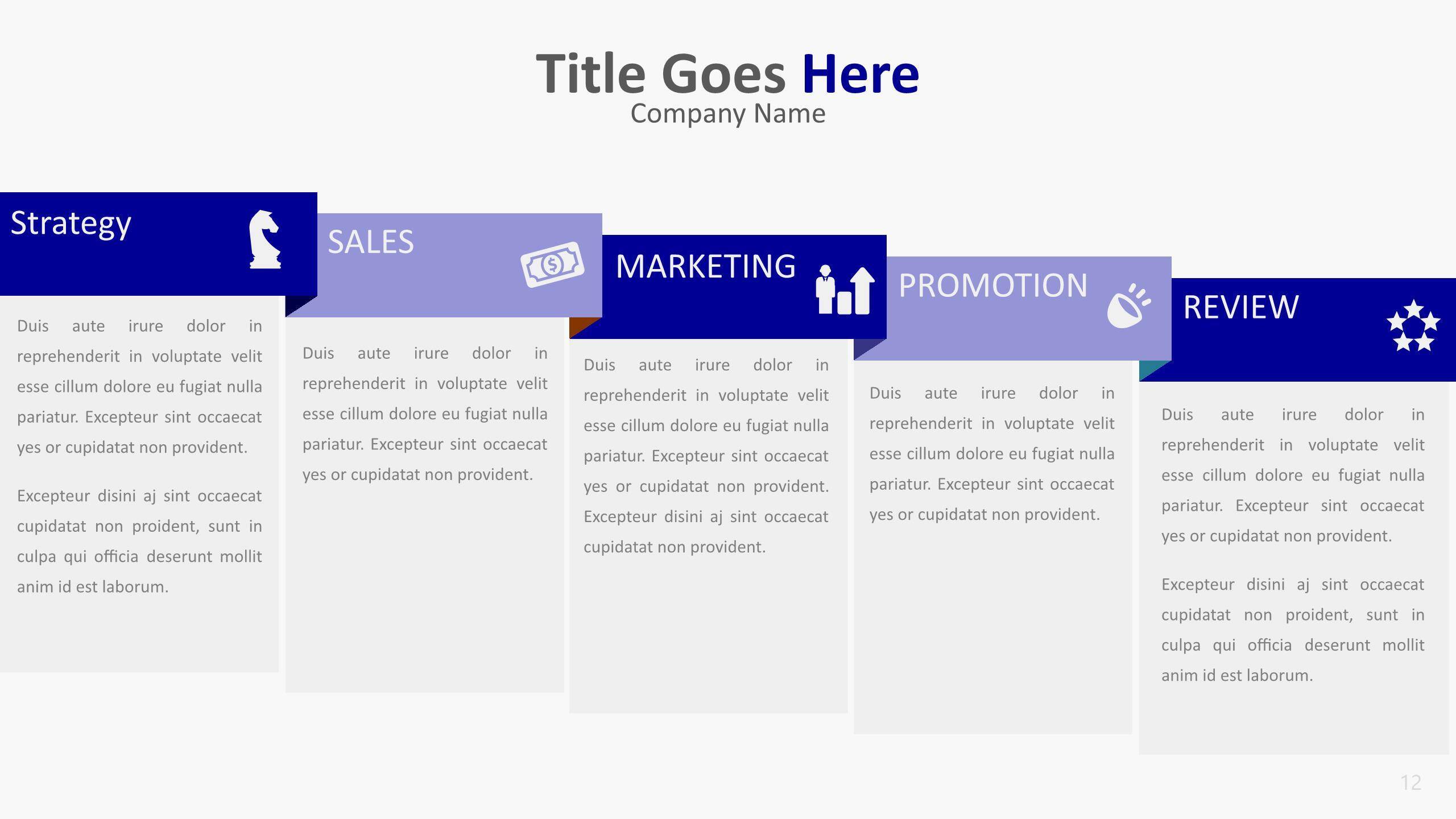 蓝色流程图PPT图表模板3