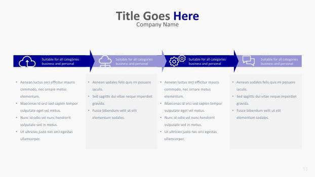 蓝色流程图PPT图表模板4