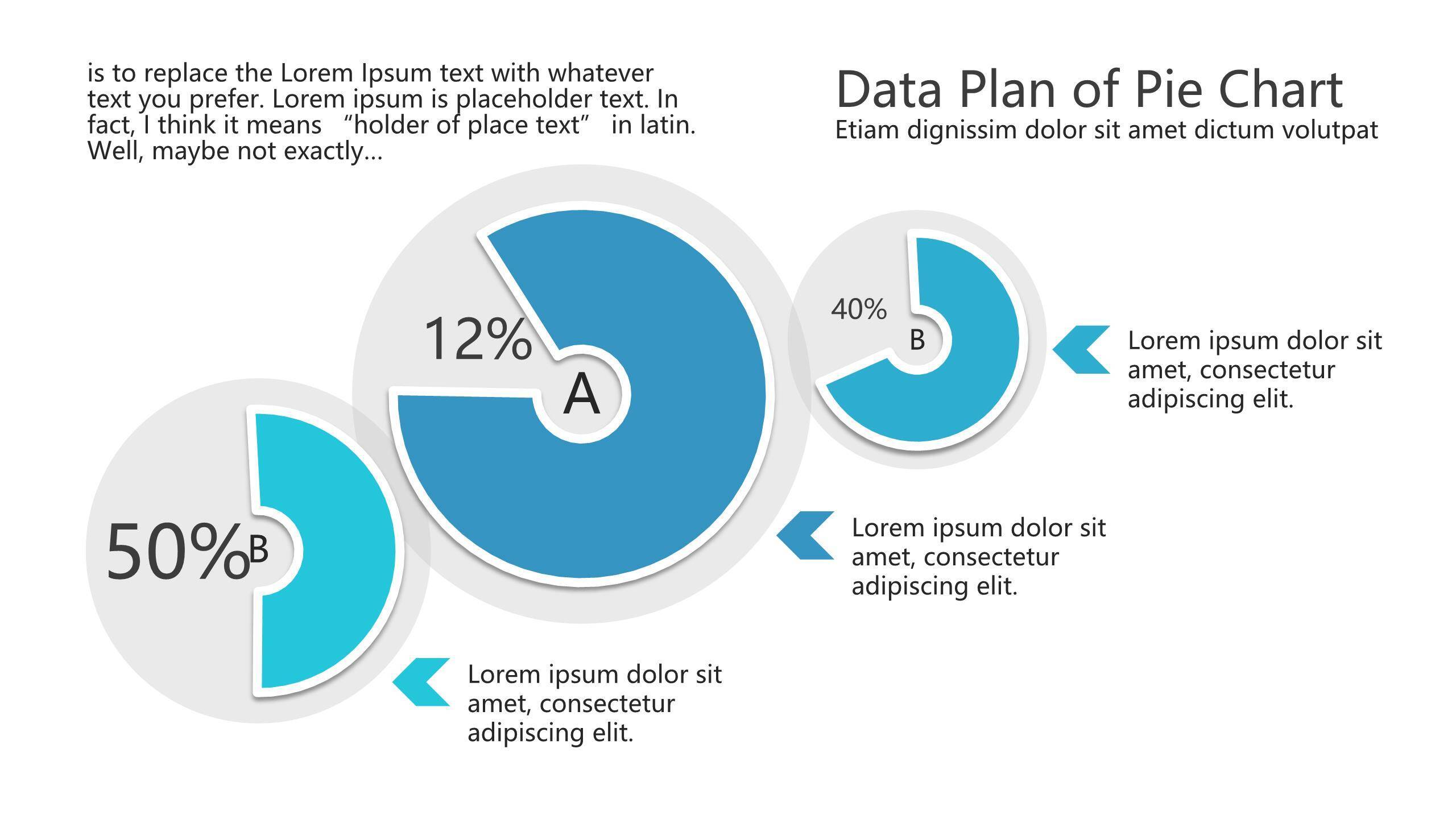 蓝色数据百分比PPT图表模板4