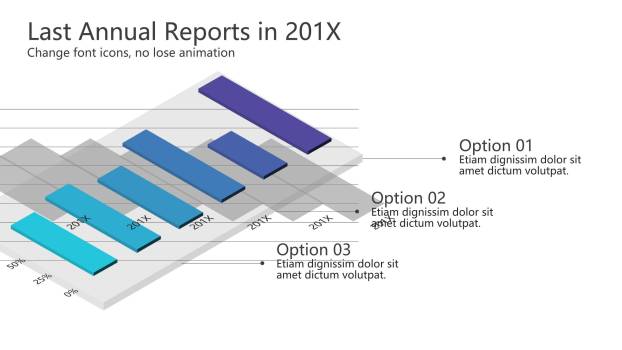 蓝色数据百分比PPT图表模板5