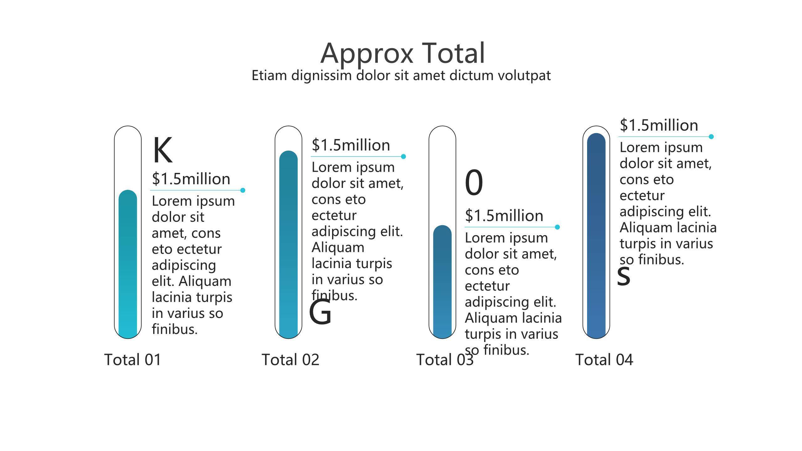 蓝色数据百分比PPT图表模板6