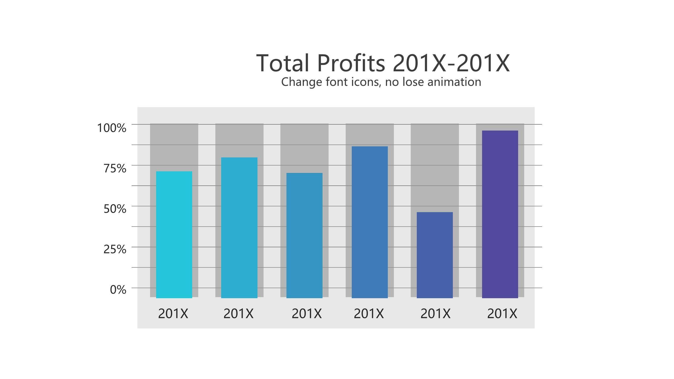 蓝色数据百分比PPT图表模板7