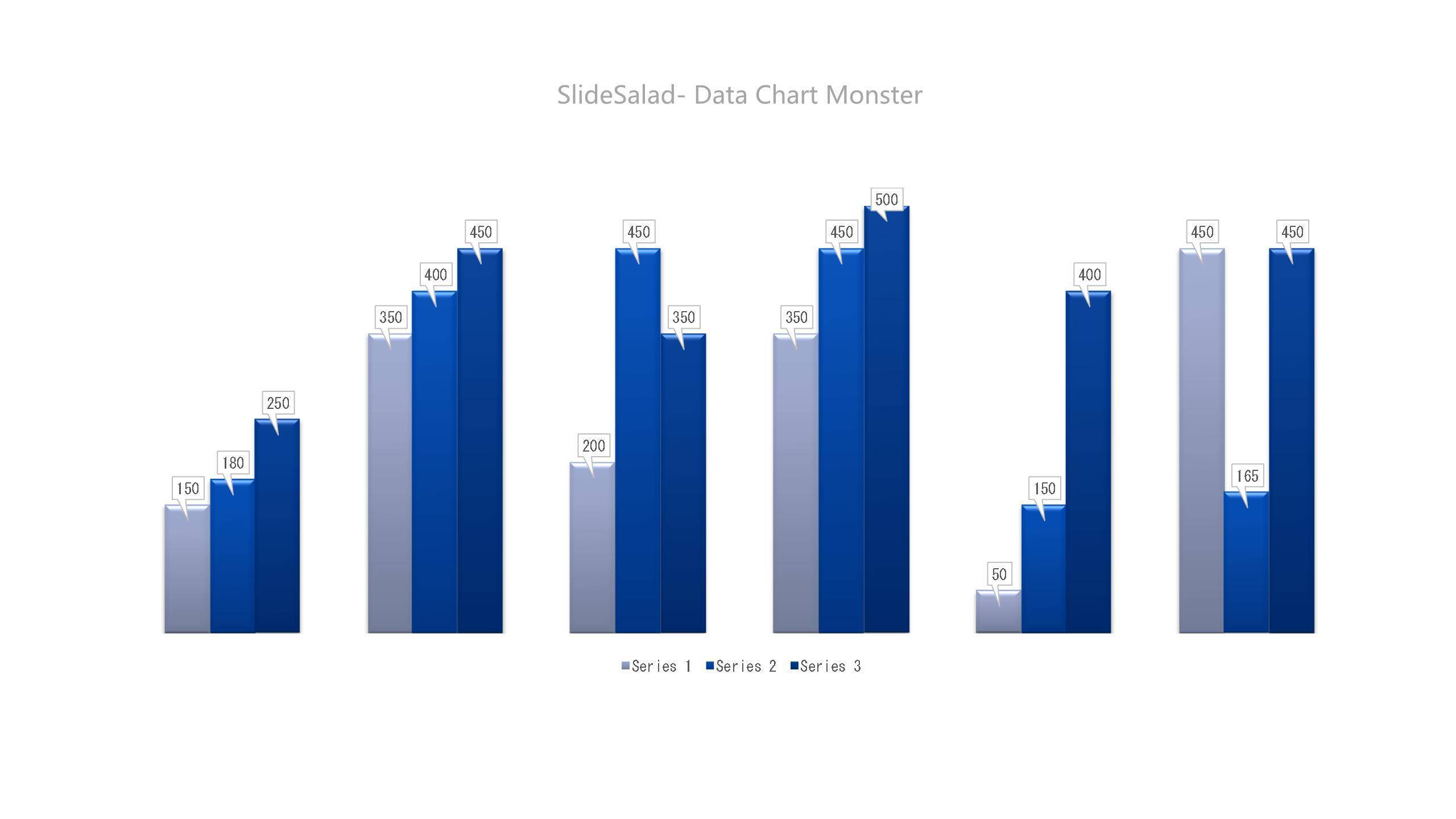 蓝色数据可视化图表PPT图表模板6