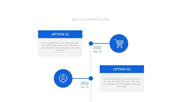 蓝色通用时间轴PPT图表模板1