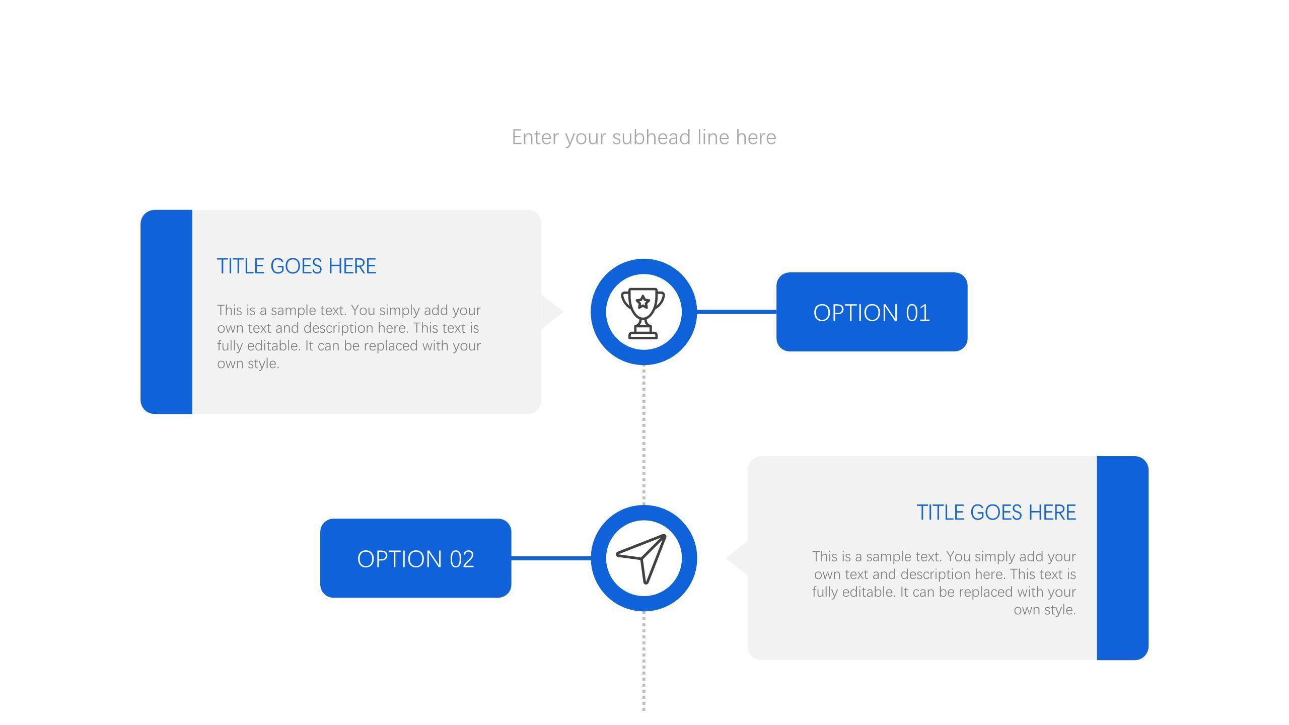 蓝色通用时间轴PPT图表模板3