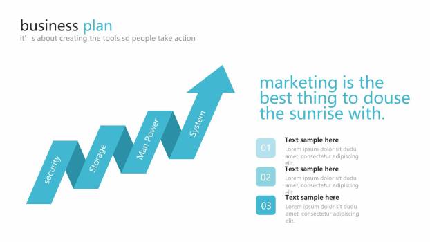 蓝色折线图表格PPT图表模板8
