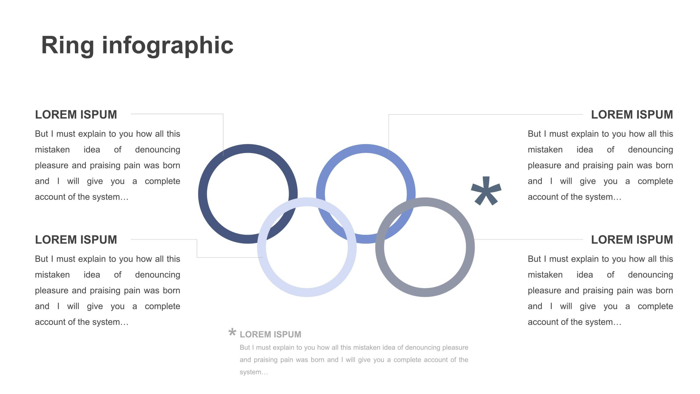蓝色总分PPT图表模板8