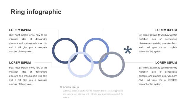 蓝色总分PPT图表模板8
