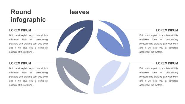 蓝色总分PPT图表模板9