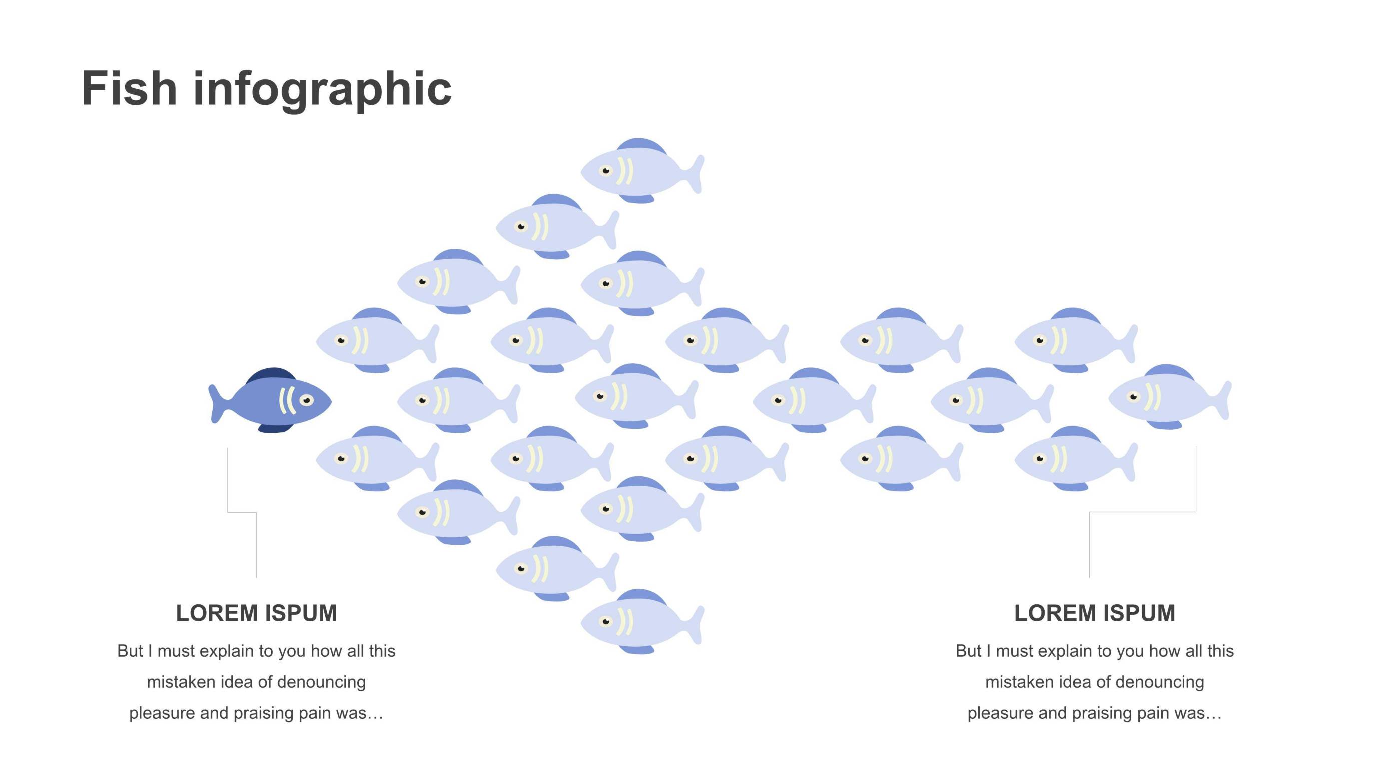 蓝色总分PPT图表模板2