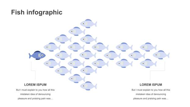 蓝色总分PPT图表模板2
