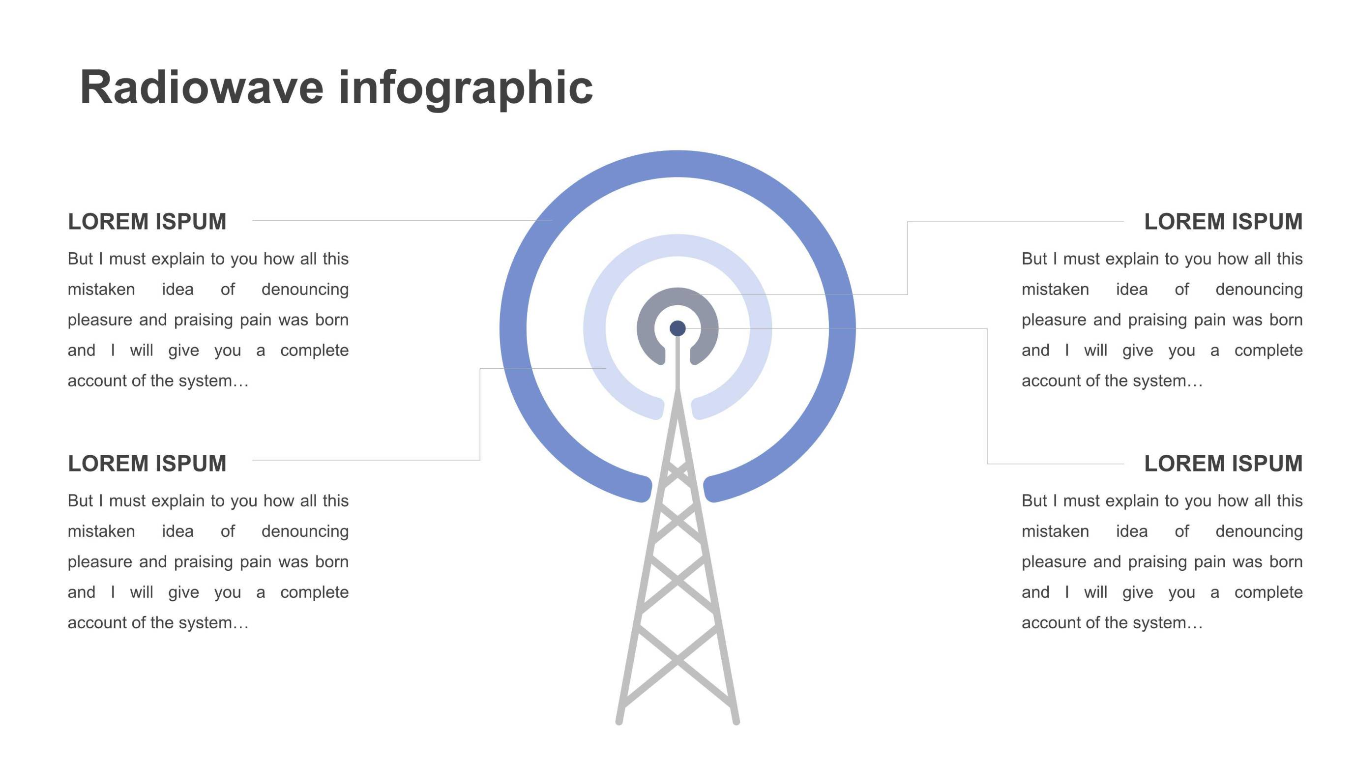 蓝色总分PPT图表模板4