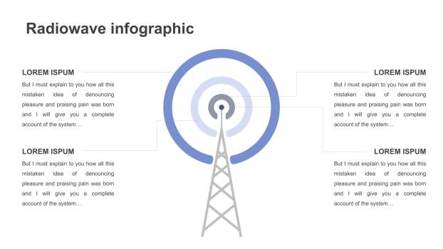 蓝色总分PPT图表模板4
