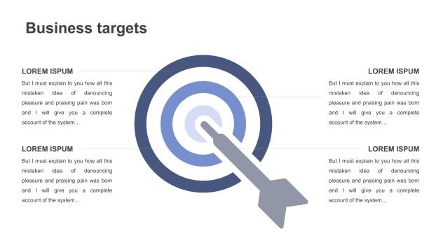 蓝色总分PPT图表模板7