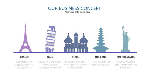 蓝紫色系设计PPT图表模板PPT图表模板5