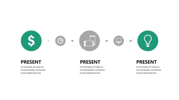 绿灰总分数据关系PPT图表模板7