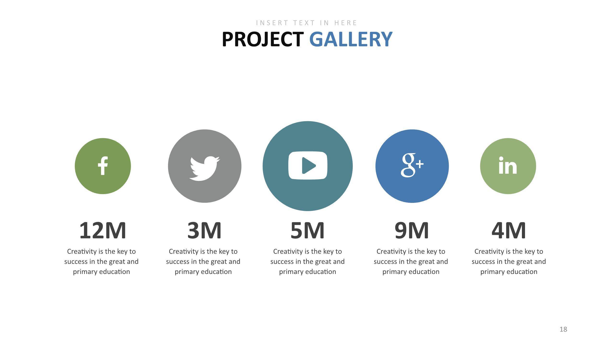 绿色百分比图表PPT图表模板9