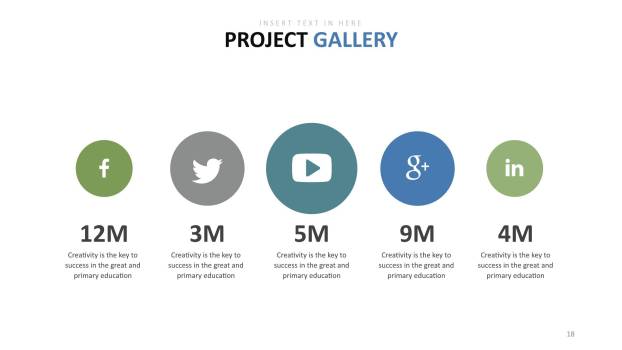 绿色百分比图表PPT图表模板9