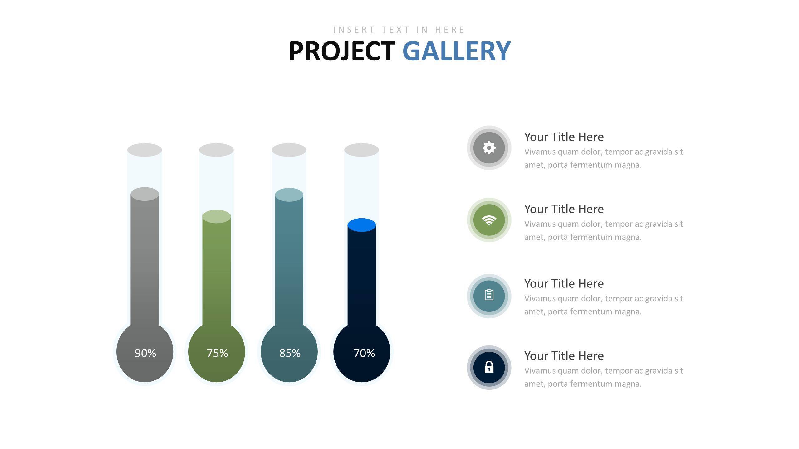 绿色百分比图表PPT图表模板1