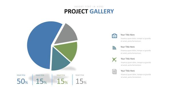 绿色百分比图表PPT图表模板3