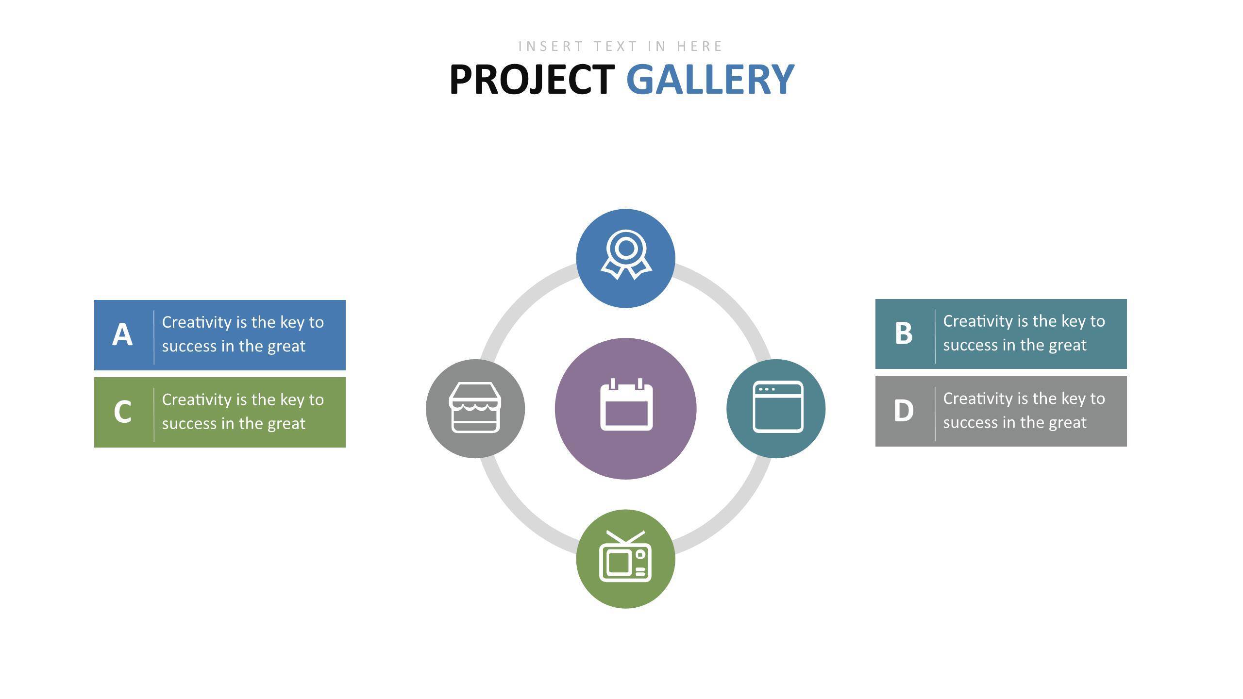 绿色百分比图表PPT图表模板5