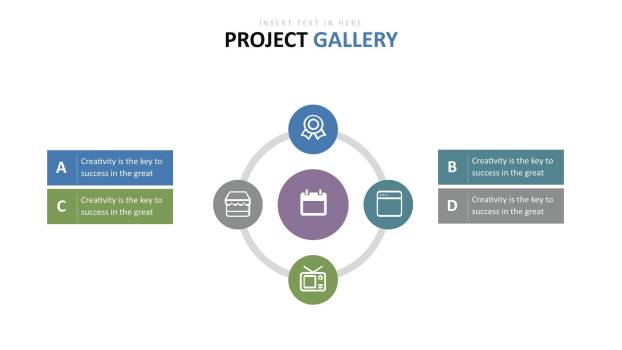 绿色百分比图表PPT图表模板5