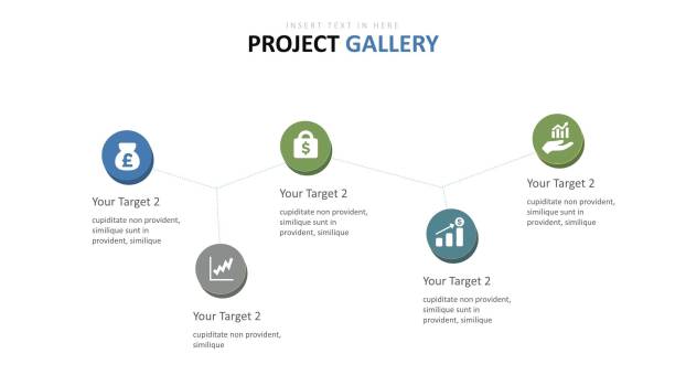 绿色百分比图表PPT图表模板6